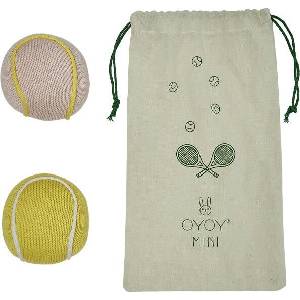 OYOY дрънкалки с торбичка, тенис топки, жълта и розова, 3 ел (m107648)