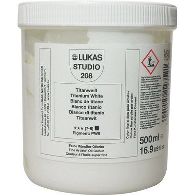 Lukas Studio Plastic Pot Маслена боя Titanium White 500 ml 1 бр (702080500)