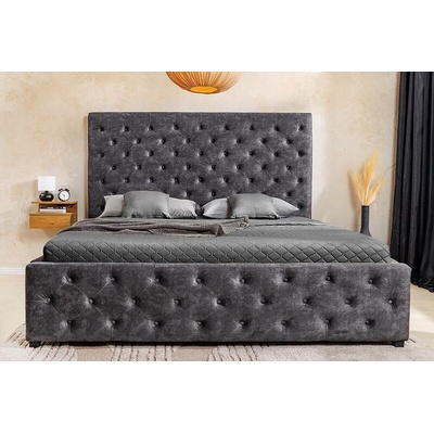 LuxD Laney Chesterfield šedý samet