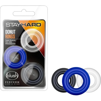 Blush Stay Hard - комплект от 3 цветни пенис пръстена