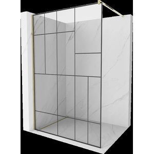 Mexen Kioto душ параван Walk-in 70 x 200 см, черен модел 8 мм, златна - 800-070-101-50-78 (800-070-101-50-78)