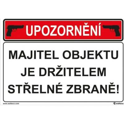 Fólie Majitel má zbraň, Samolepka, formát A5, Samolepicí