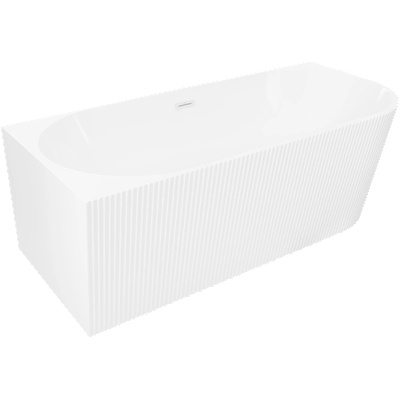 Mexen Silo самостоятелна ъглова лява вана, рифлена 150 x 75 см, бяла, преливане бяло - 52891507500L-20 (52891507500L-20)