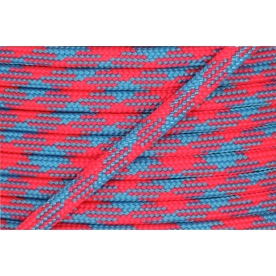 Paracord 550 fluorescentní růžová x tyrkysová Jednotka: 50m