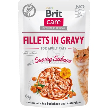 Brit Care Cat Fillets in Gravy - Salmon 6 x 85 г