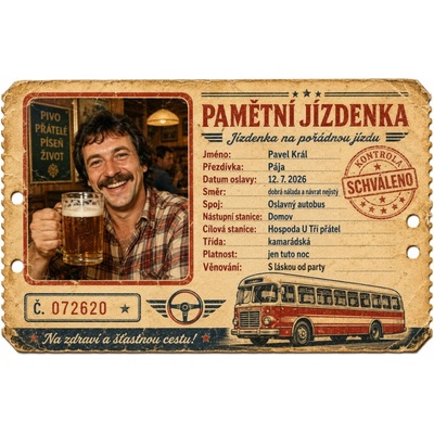 Bezvadary.cz | Originální dárek pro kamaráda – pamětní jízdenka na pořádnou jízdu - A5 (21x15cm) jízdenka 1