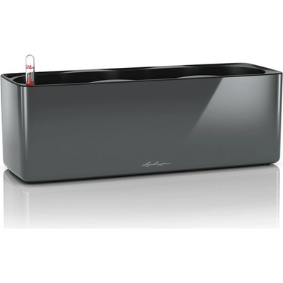 Lechuza Kvetináč Cube Glossy Triple charcoal high-gloss 40x14x14 cm