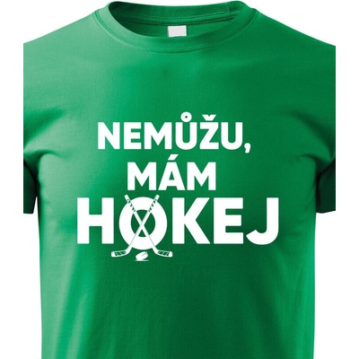 dětské tričko Nemůžu mám hokej zelená