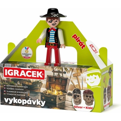 EFKO Igráček Pirát s vykopávkami lebiek Silvera a Kidda