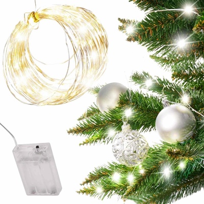 KIK KX5731 Dekorativní LED pásky 5m 50LED s bateriemi studená-teplá bílá