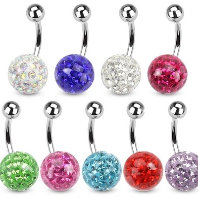 Marre piercing banánek chirurgická ocel s krystalky HWNSD1301