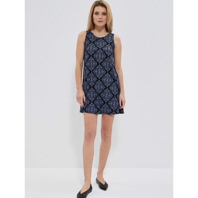Moodo Тъмно синя дамска шарена рокля Moodo Moodo | Sin | ЖЕНИ | XS
