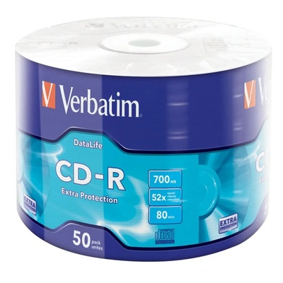 Verbatim Медия Verbatim CD-R 700MB 52X EXTRA PROTECTION WRAP (50 PACK) (0023942437871)