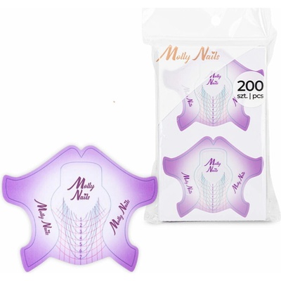 Molly Nails flexibilné šablony fialové 200ks