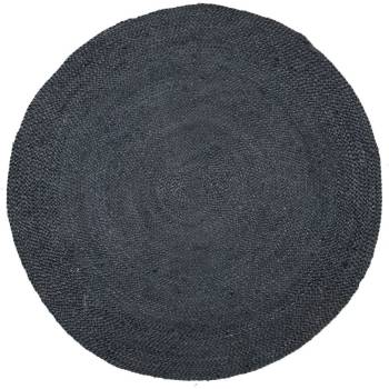 Image 1 of My Soul Depot Кръгъл килим от юта в черно ø120 (zp905)