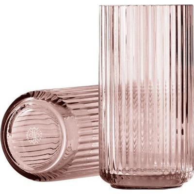 LYNGBY Skleněná váza Vase Burgundy 20 cm, růžová barva, sklo
