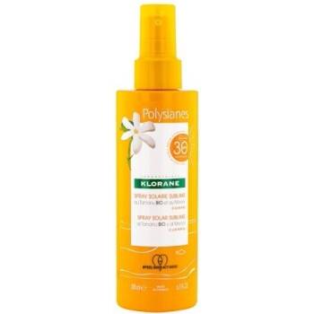 Klorane Слънцезащитен лосион за тяло с висока защита за блестящ тен с Monoi & Tamaru, Sunscreen Milk Spray, Klorane Polysianes, with Organic Tamanu & Monoi SPF30 200 ml