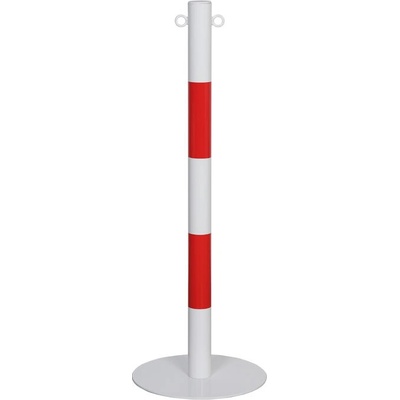 Kovový zahradzovací stĺpik, výška 1000 mm, červená/biela