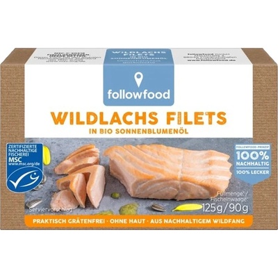 Followfood Filety z divokého lososa ve slunečnicovém oleji 125 g