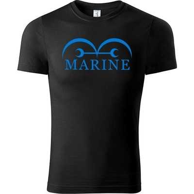 One Piece tričko Marine černá
