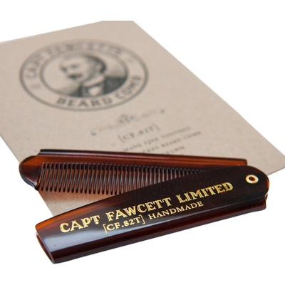 Captain Fawcett Folding Pocket Beard Comb CF.82T - Velký skládací hřeben na vousy a knír – Zboží Mobilmania