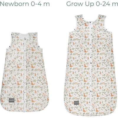 Sleepee Rastúca sada celoročných vakov Newborn & Grow Up Ivory Forest