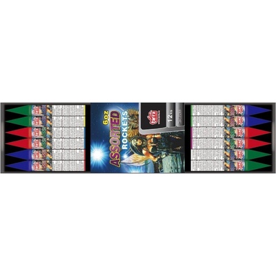 Rakety 6 OZ ASSORTED ROCKETS paper box 36/12 ČÍNA R-OZ6C