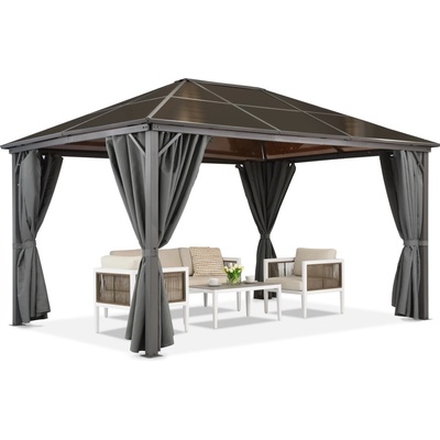 Garden Point Milos 3x4m so závesmi sivý