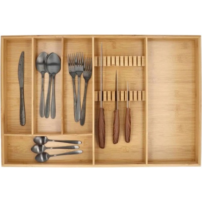 5Five® Organizér na příbory, bambusový příborník s prostorem na nože TIROIR, 58 x 38 cm – Zboží Dáma