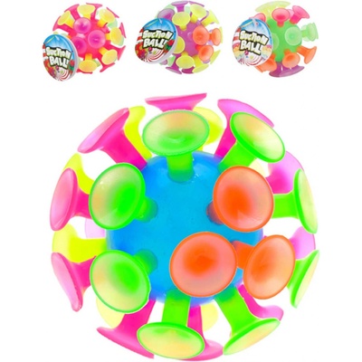 Míček 10 cm s přísavkami mix barev modrá růžová zelená fialová