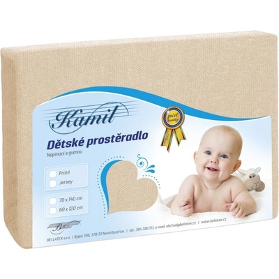 Bellatex jersey prostěradlo světle béžové 70x140