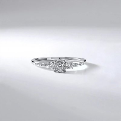 Lillian Vassago Zásnubní diamantový Prsten z bílého zlata LLV59 DR097W