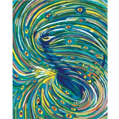 zuty Malování podle čísel Barevný páv 80 x 100 cm vypnuté plátno na rám