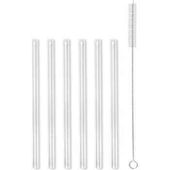 Vialli Design Sada 6 sklenených slamiek 15 cm