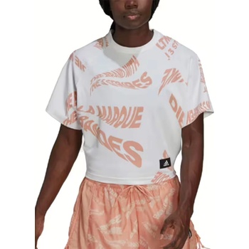 Adidas Allover Print 3-Stripes Tee White