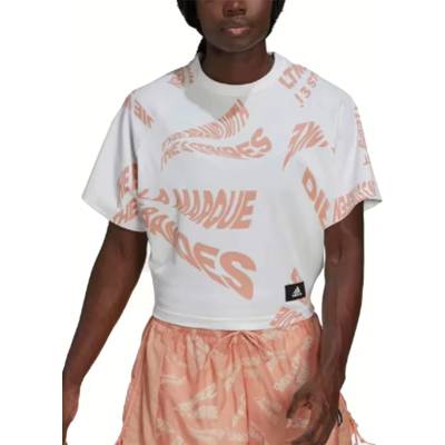 Adidas Allover Print 3-Stripes Tee White