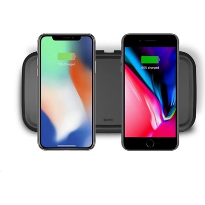 ZENS Dual Wireless Charger Stand 10W with Power Supply ZEDC02B - двойна станция за безжично зареждане на Qi съвместими устройства (черен)