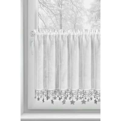 VIANOČNÁ VITRÁŽKOVÁ ZÁCLONA 2 STRIEBORNÁ 60X150CM TUNEL