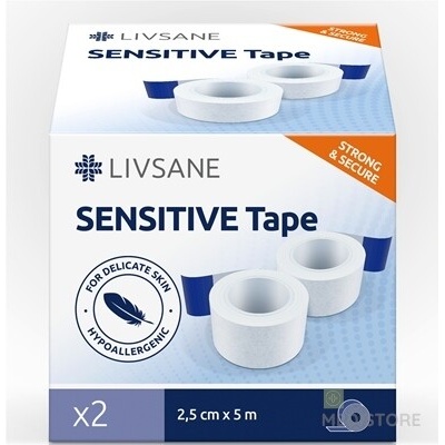LIVSANE Fixačná páska SENSITIVE 2,5 cm x 5m, cievka 2 ks