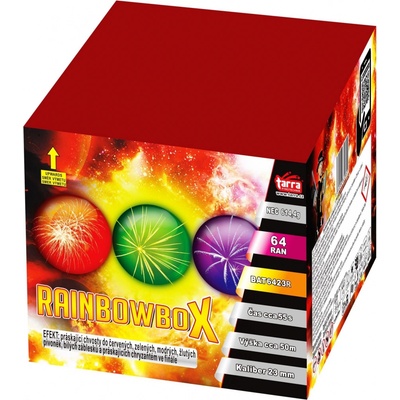 Ohňostroj Baterie výmetlic RAINBOW BOX 64 ran 6 1 Čína BAT6423R
