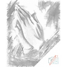 Vymalujsisam.cz Tečkování - Modlitba Velikost: 30x40cm, Rámování: Pouze srolované plátno, Barva teček: Červená