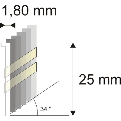 Truhlářské Brady šikmé 34° Narex 15G-DA/25 - 1,80 x 25 mm - 4.000 ks