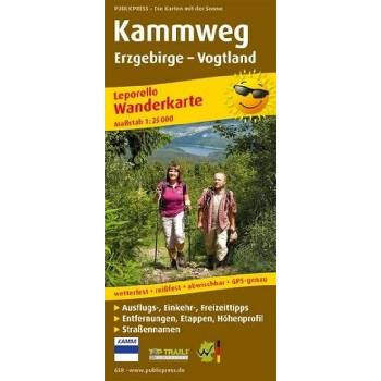 PublicPress Leporello Wanderkarte Kammweg Erzgebirge - Vogtland