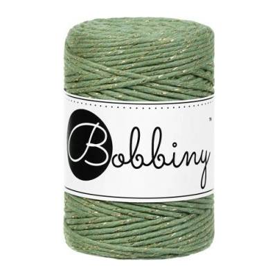 Bobbiny Macrame ropes 3PLY - 3mm Bobbiny - Macrame ropes 3PLY - 3mm: Golden eucalyptus green