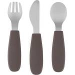 Petite&Mars Take&Match Stainless Steel Cutlery Set прибор за деца Bitter Cocoa 12m+ 3 бр