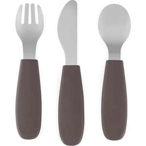 Petite&Mars Take&Match Stainless Steel Cutlery Set прибор за деца Bitter Cocoa 12m+ 3 бр