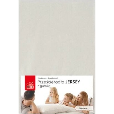 DobreSny Prostěradlo jersey s gumou světle šedé 100% bavlna 90x200