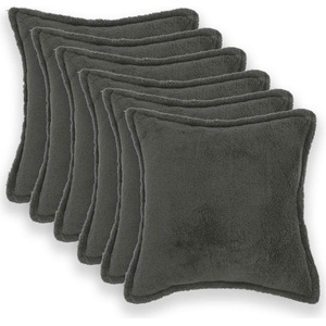 vidaXL Калъфка за възглавница 6 pcs HOUTEN Тъмносиво 40 x 40 cm Букле (916997)