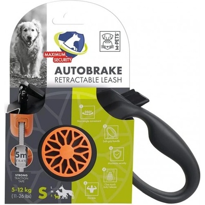 Mpets M-pet Autobrake - Автоматичен повод за куче с автоматично заключване, размер S - дължина 5 м, за кучета 5-12 кг, Белгия - 10829999
