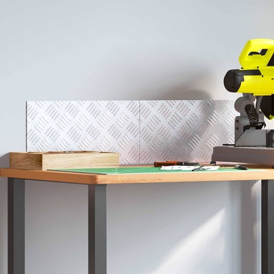 vidaXL Стъпало Правоъгълна 2 pcs Сребрист 40 x 20 cm Алуминий (4104245)